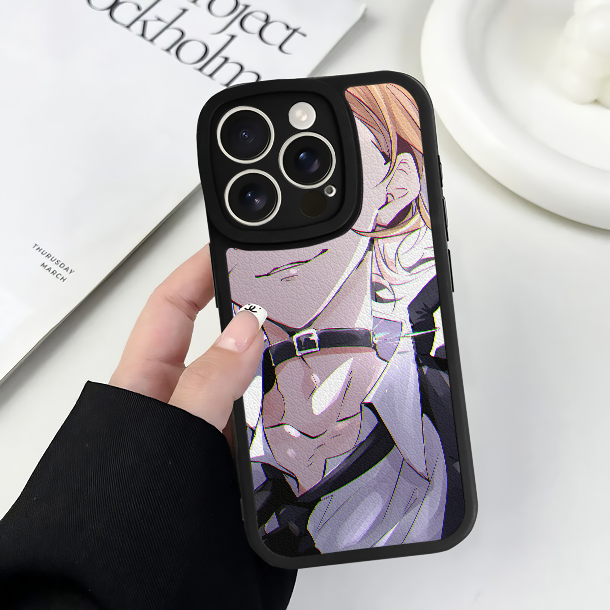 （画像用） 文豪ストレイドッグス Bungo Stray Dogs 【iPhone 16シリーズ対応】シリコンスマホケース（レザー調） 材質：シリコン